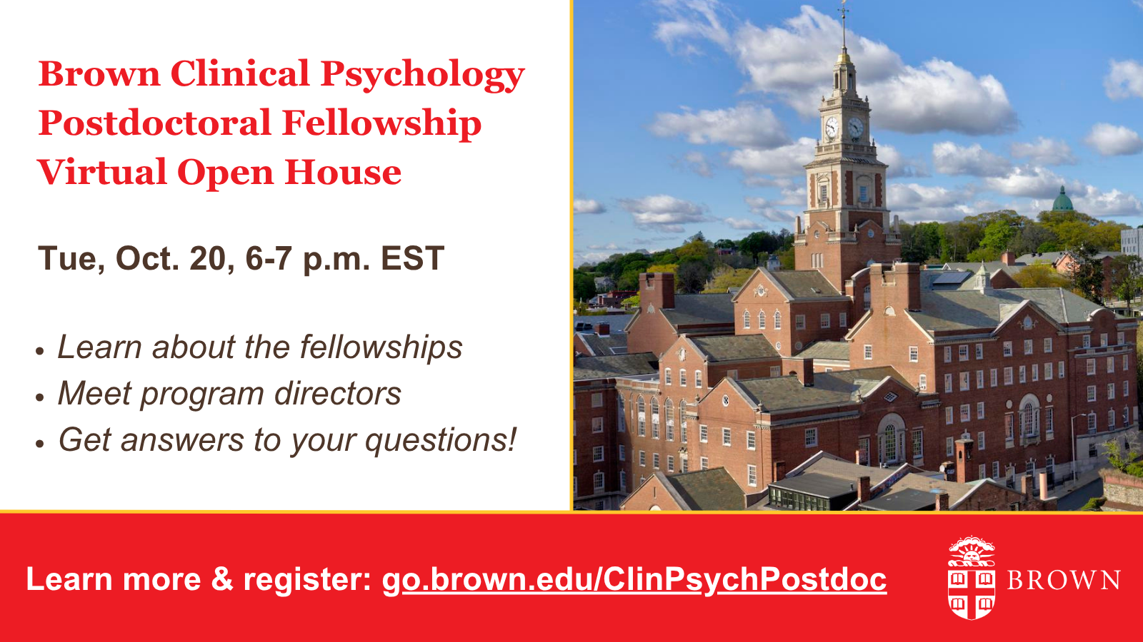 Postdoctoral Fellowship Virtual Open House