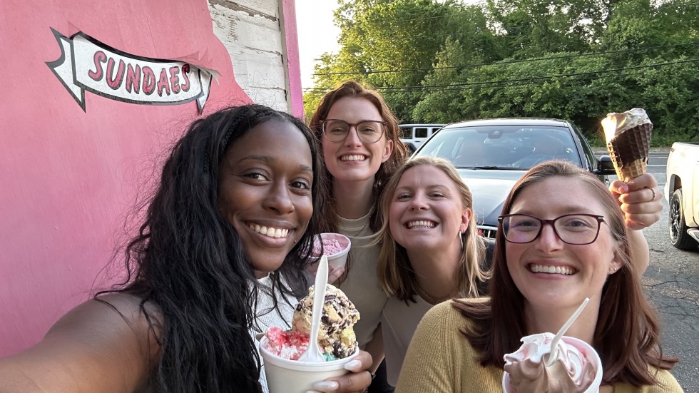 people with ice cream cones